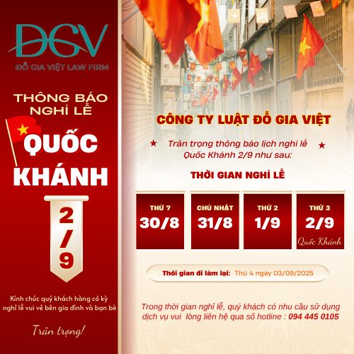 Công Ty Luật Đỗ Gia Việt Thông Báo Nghỉ Lễ Quốc Khánh 02/9/2025