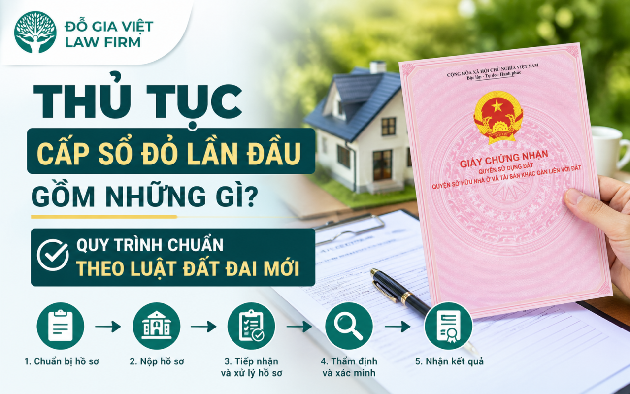Thủ tục cấp sổ đỏ lần đầu gồm những gì? Quy trình chuẩn theo Luật Đất đai mới