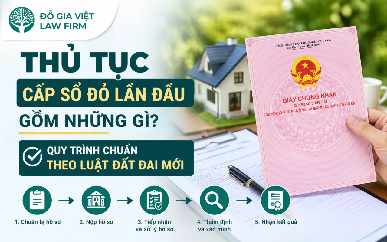 Thủ tục cấp sổ đỏ lần đầu gồm những gì? Quy trình chuẩn theo Luật Đất đai mới Thủ tục cấp sổ đỏ lần đầu gồm những gì? Quy trình chuẩn theo Luật Đất đai mới