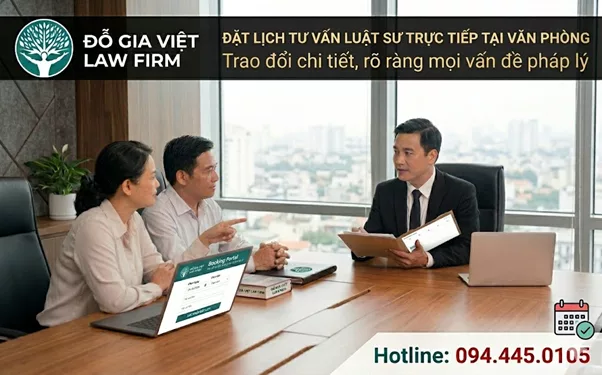 Đặt lịch tư vấn luật sư trực tiếp tại văn phòng, chi tiết và rõ ràng